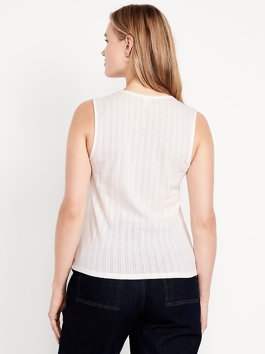 Image number 5 showing, Sleeveless Pointelle Top