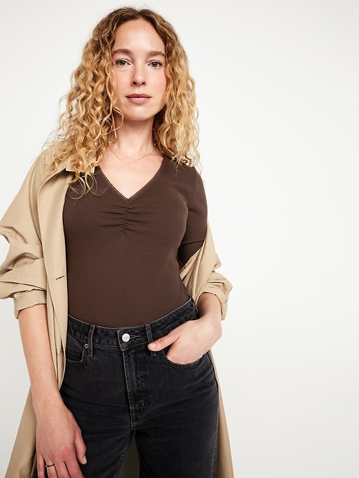 Image number 3 showing, Ruffle-Trim Ribbed Top