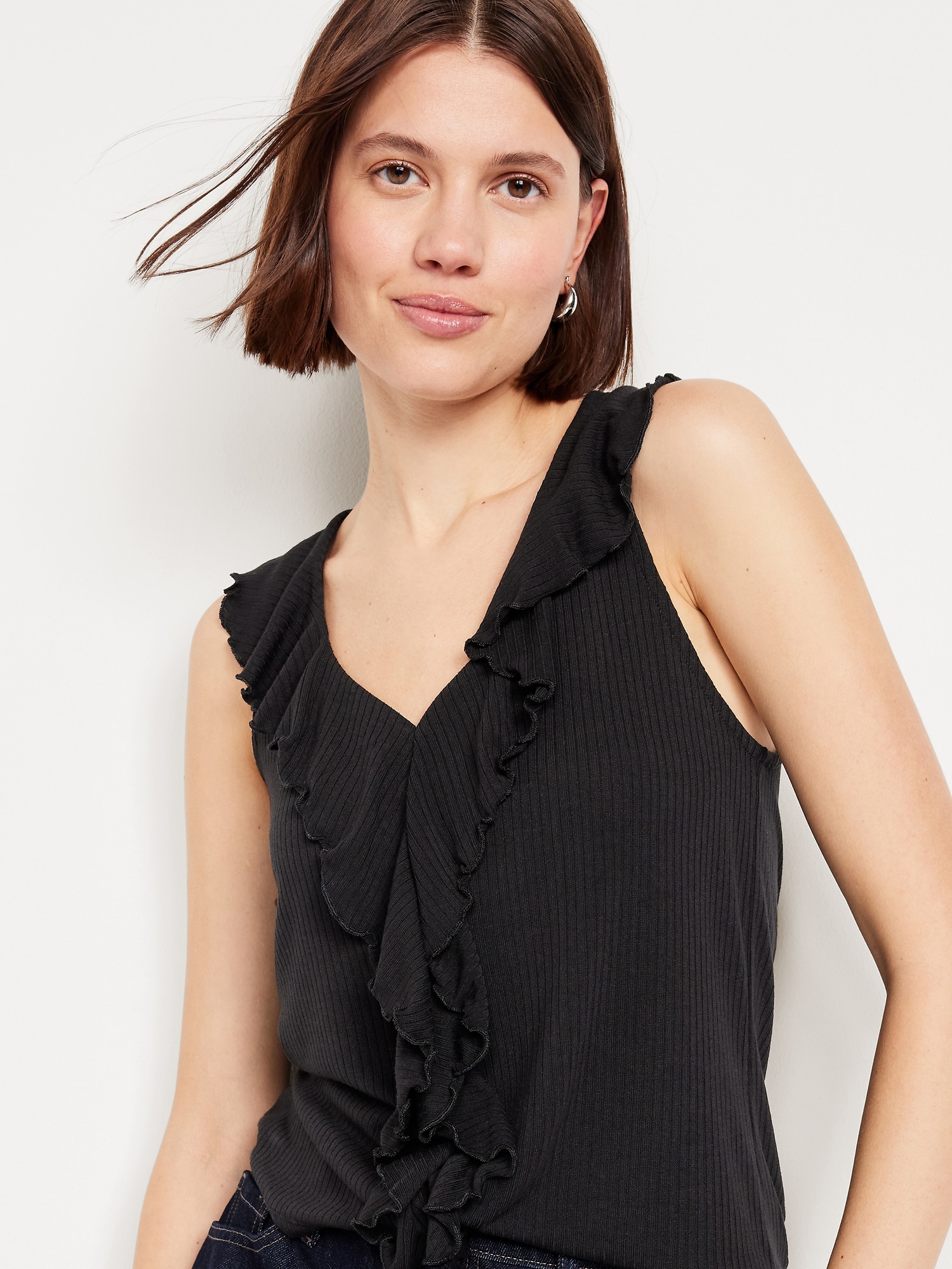 Sleeveless Ruffle Top