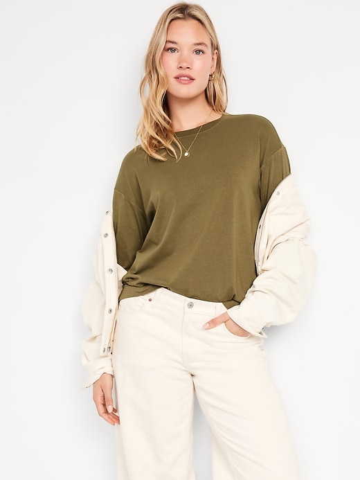 L'image numéro 3 présente T-shirt ras du cou rétro pour femme