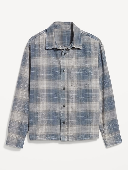 Image number 4 showing, Cropped Plaid Flannel Shirt
