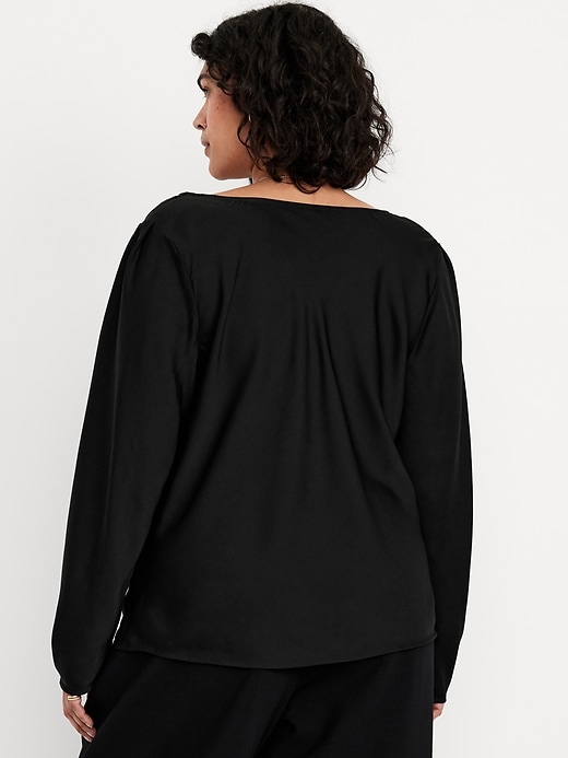 Image number 7 showing, Cowl-Neck Satin Top