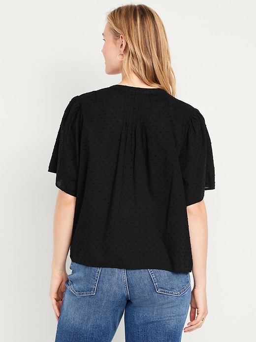 Image number 6 showing, Flutter-Sleeve Swiss Dot Top