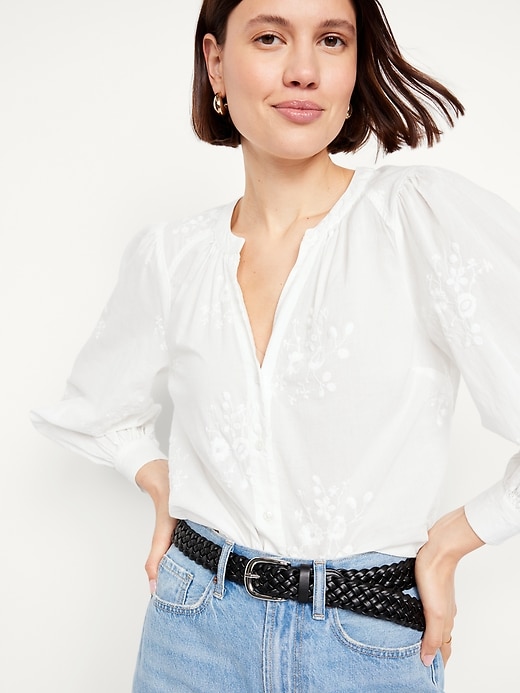 Image number 4 showing, Button-Down Embroidered Top