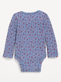 Image number 2 showing, Printed Long-Sleeve Ribbed Bodysuit for Baby