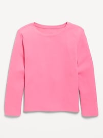 L'image numéro 1 présente T-shirt côtelé ultra-doux à manches longues pour Fille