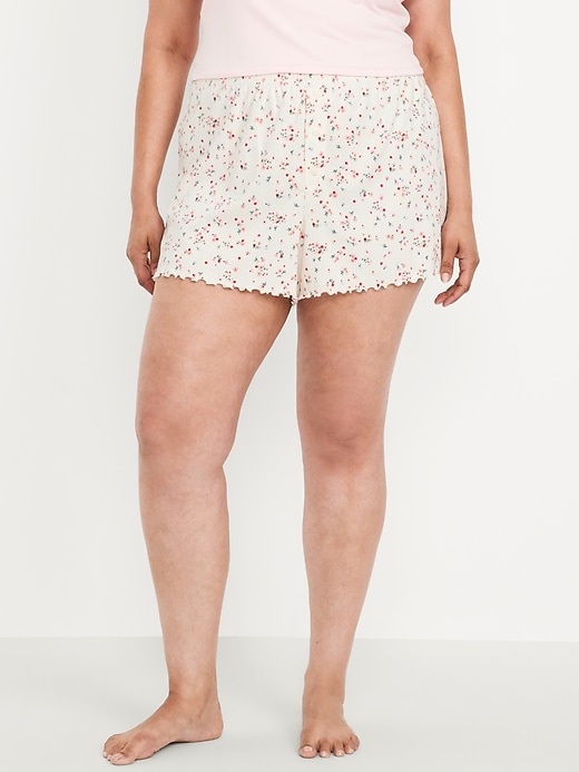 Image number 7 showing, High-Waisted Cozy Rib Pajama Shorts
