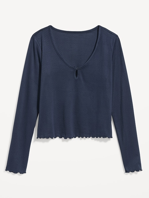 Image number 6 showing, Cozy Lettuce-Edge Pajama Top