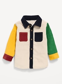 Image number 1 showing, Long-Sleeve Color-Block Corduroy Shirt for Baby
