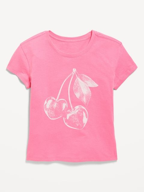 T-shirt à manches courtes à imprimé pour fille - Rose