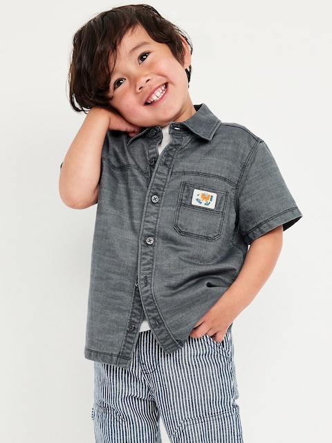 Short-Sleeve Utility Pocket Shirt for Toddler Boys