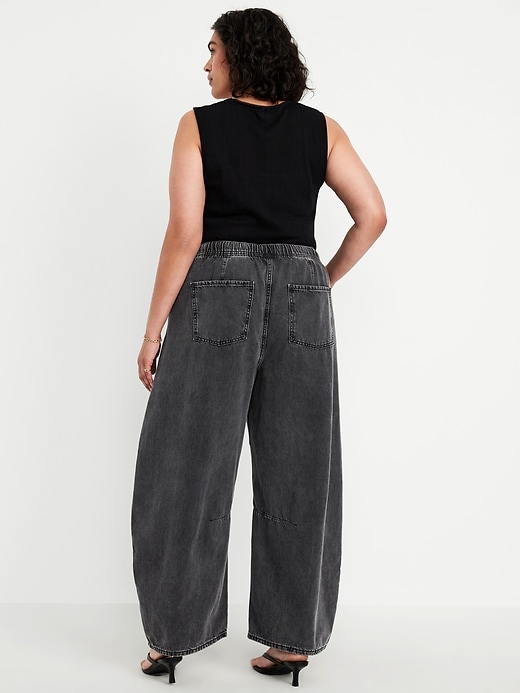 Image number 5 showing, High-Waisted Pull-On Barrel Jeans