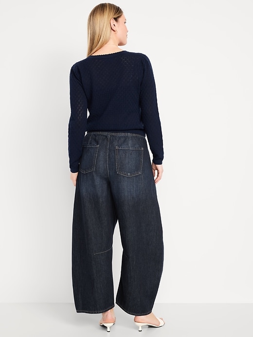 Image number 8 showing, High-Waisted Pull-On Barrel Jeans