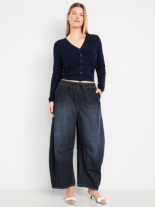 Image number 8 showing, High-Waisted Pull-On Barrel Jeans