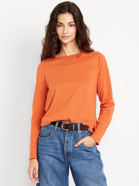 T-shirt passe-partout à manches longues - Orange