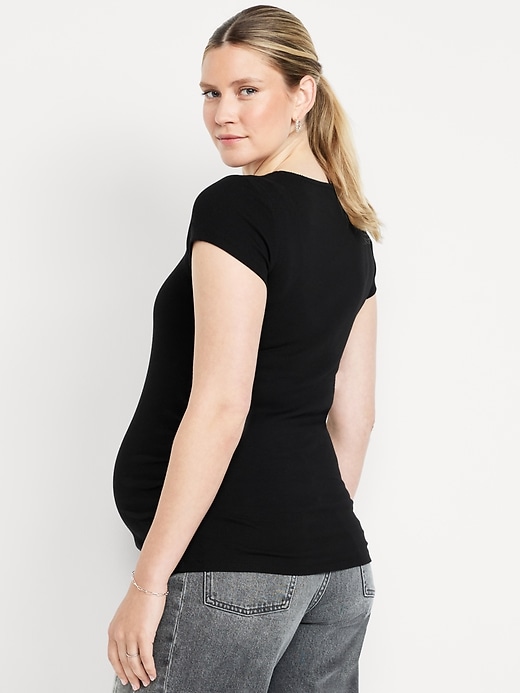Image number 4 showing, Maternity Trapeze-Neck T-Shirt