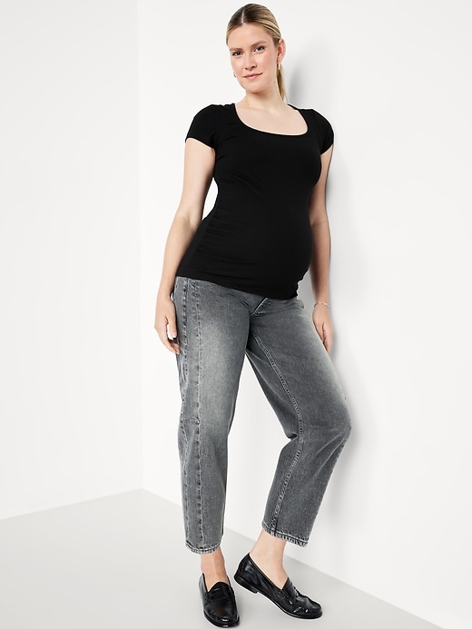 Image number 5 showing, Maternity Trapeze-Neck T-Shirt