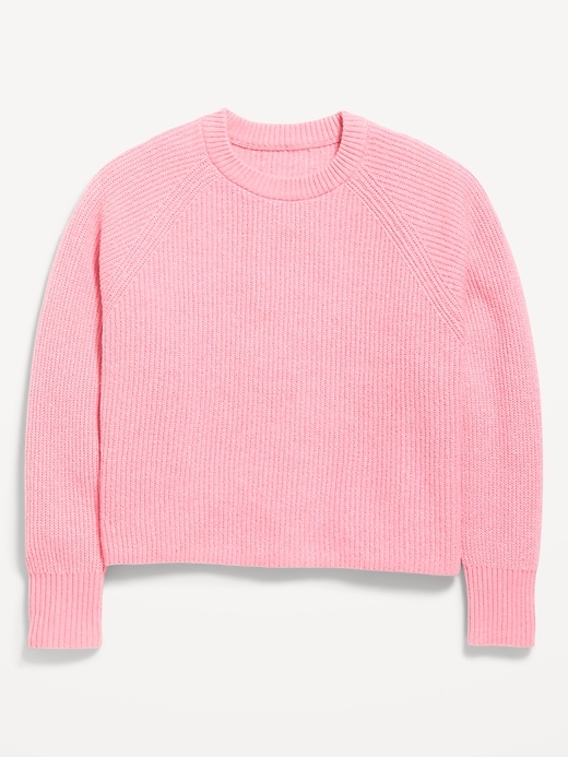 Image number 2 showing, SoSoft Long-Sleeve Ribbed Sweater for Girls