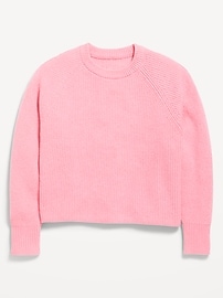Image number 2 showing, SoSoft Long-Sleeve Ribbed Sweater for Girls