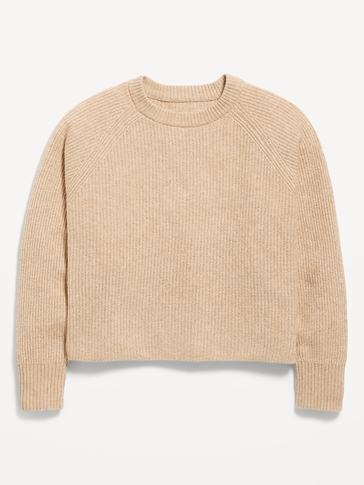 Image number 2 showing, SoSoft Long-Sleeve Ribbed Sweater for Girls