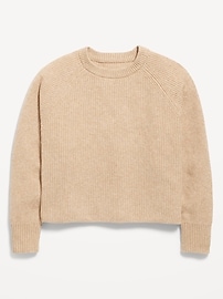Image number 2 showing, SoSoft Long-Sleeve Ribbed Sweater for Girls