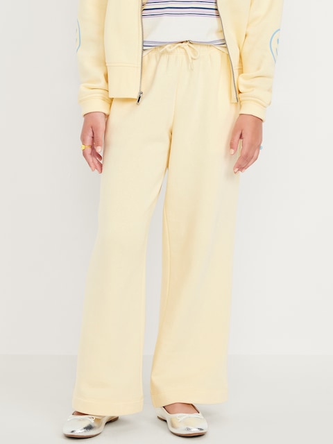 Favorite Fleece High-Waisted Wide-Leg Sweatpants for Girls - Yellow