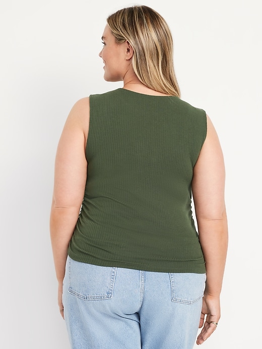 Image number 8 showing, High-Neck Shirred Cropped Top