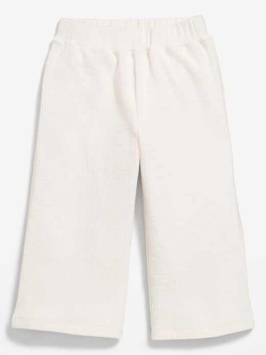 L'image numéro 1 présente Pantalon côtelé à jambe large longueur 3/4 pour toute-petite fille