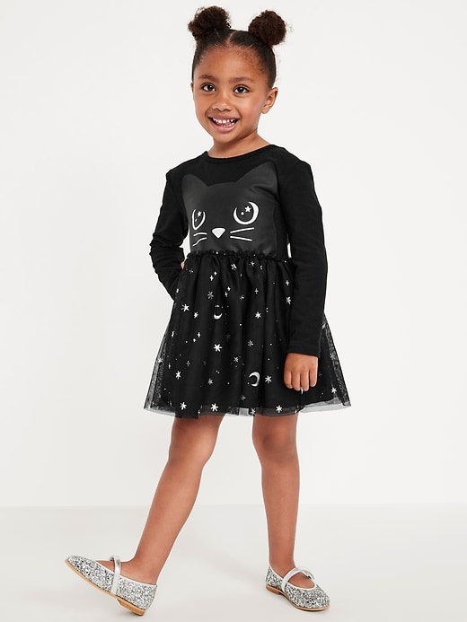 View large product image 1 of 3. Long-Sleeve Halloween Tutu Dress for Toddler Girls