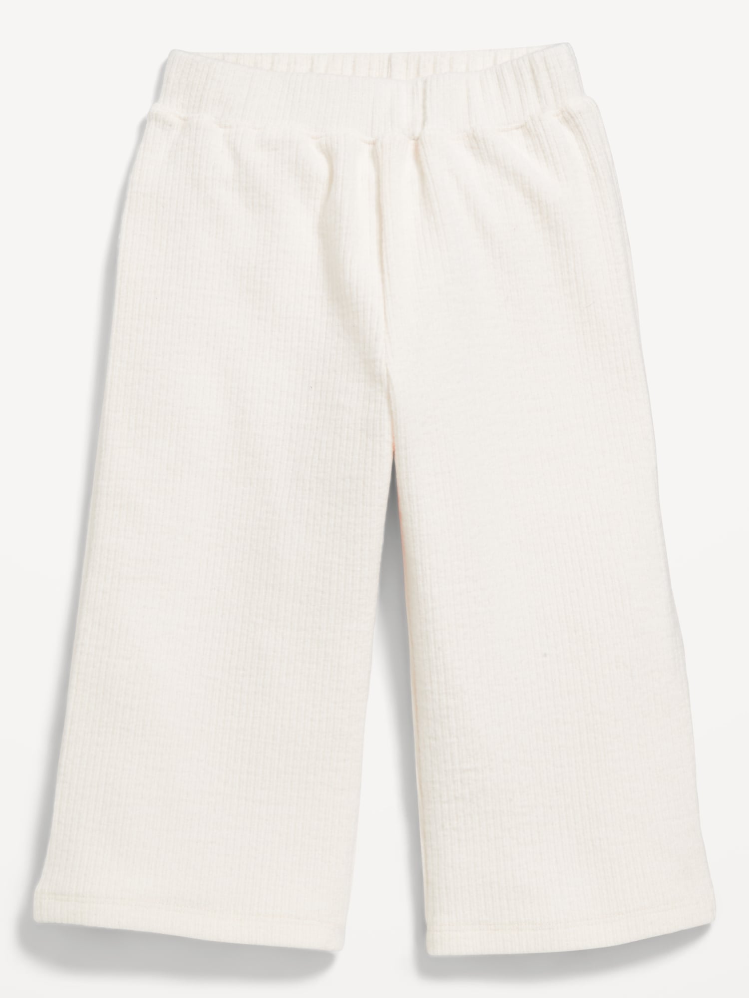 Cozy Ribbed Wide-Leg Cropped Pants for Toddler Girls