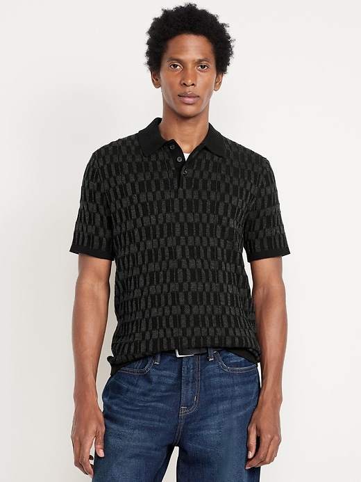 Image number 1 showing, Short-Sleeve Sweater-Knit Polo