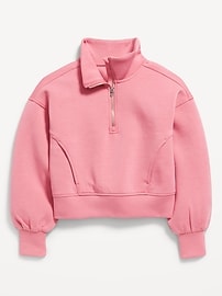 Image number 3 showing, Half-Zip Bounce Fleece Pullover Sweatshirt for Girls