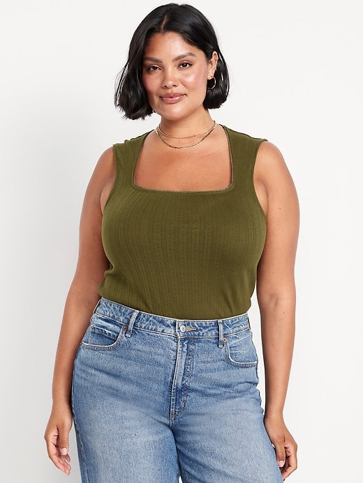 Image number 6 showing, Sleeveless Pointelle Top