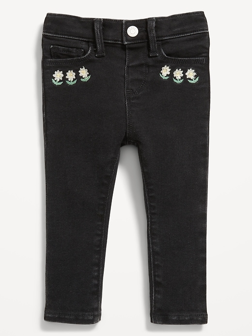 Image number 1 showing, High-Waisted Embroidered Rockstar 360° Stretch Jeggings for Toddler Girls