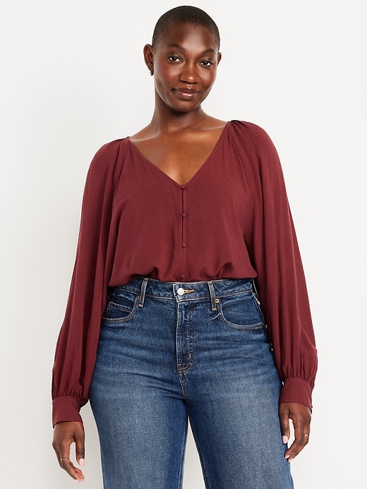 Image number 5 showing, Jacquard Button-Down Top