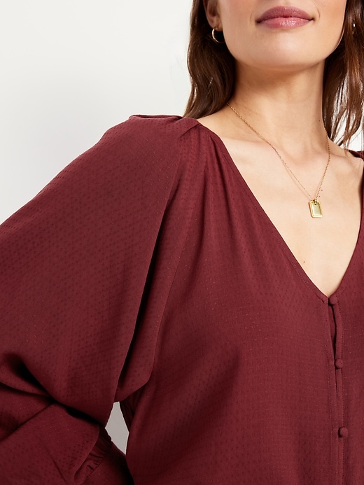 Image number 4 showing, Jacquard Button-Down Top