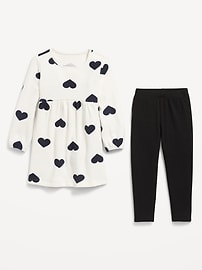 Image number 2 showing, Long-Sleeve Waffle-Knit Dress and Leggings Set for Toddler Girls