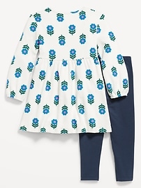 Image number 2 showing, Long-Sleeve Waffle-Knit Dress and Leggings Set for Toddler Girls