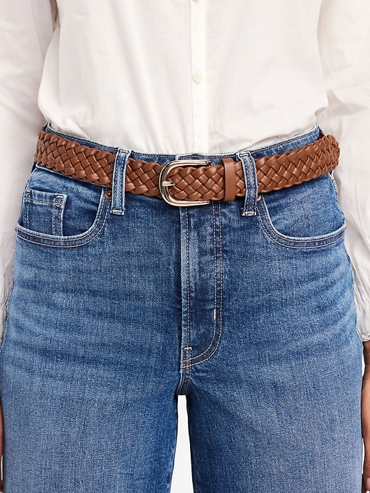View large product image 2 of 2. Braided Faux-Leather Belt for Women