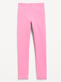 Image number 1 showing, High-Waisted Lettuce Edge Rib-Knit Leggings for Girls