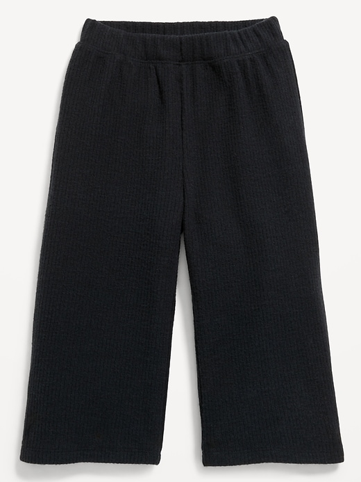 Image number 1 showing, Ribbed Wide-Leg Cropped Pants for Toddler Girls