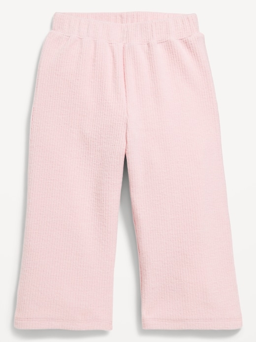 Image number 1 showing, Ribbed Wide-Leg Cropped Pants for Toddler Girls