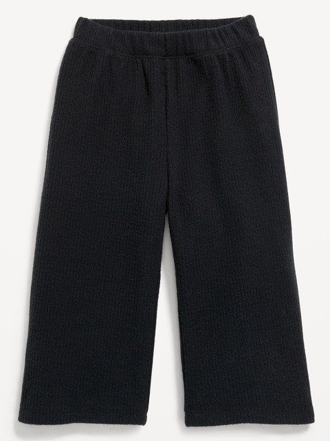 Pantalon côtelé à jambe large longueur 3/4 pour toute-petite fille - Noir De Jais