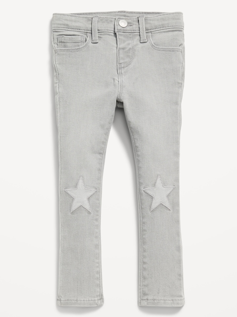 High-Waisted Rockstar 360° Stretch Jeggings for Toddler Girls - Gray Wash