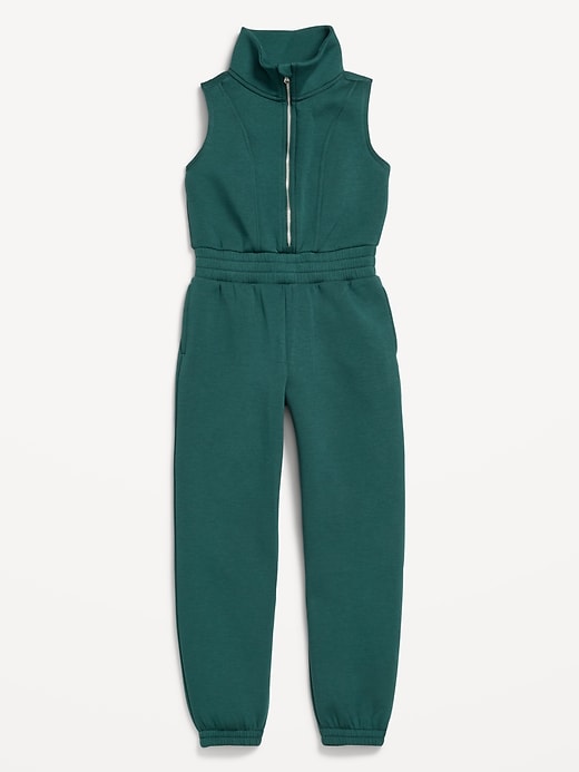 Image number 1 showing, Bounce Fleece Sleeveless Zip-Front Jumpsuit for Girls