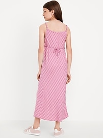 L'image numéro 2 présente Robe longue ajustée et évasée sans manches à motif pour fille