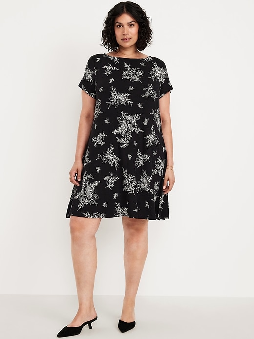 Image number 6 showing, Short-Sleeve Mini Swing Dress