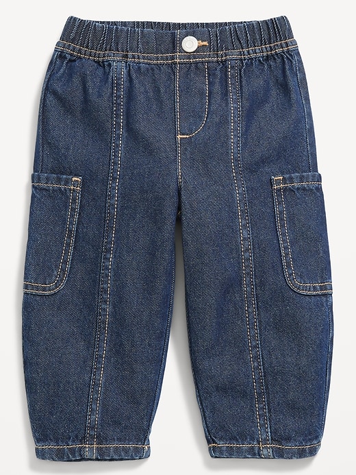 Image number 1 showing, Baggy Barrel-Leg Cargo Jeans for Baby
