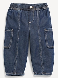 Image number 1 showing, Baggy Barrel-Leg Cargo Jeans for Baby
