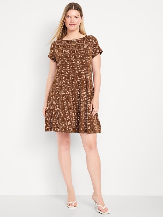 Image number 8 showing, Short-Sleeve Mini Swing Dress